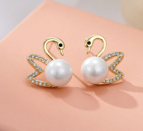 Pendientes Cisne Pearl - Lotus Joyeria y Complementos